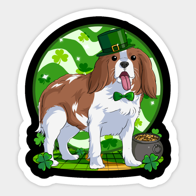 Cavalier King Charles Spaniel St Patricks Day Leprechaun Sticker by Noseking